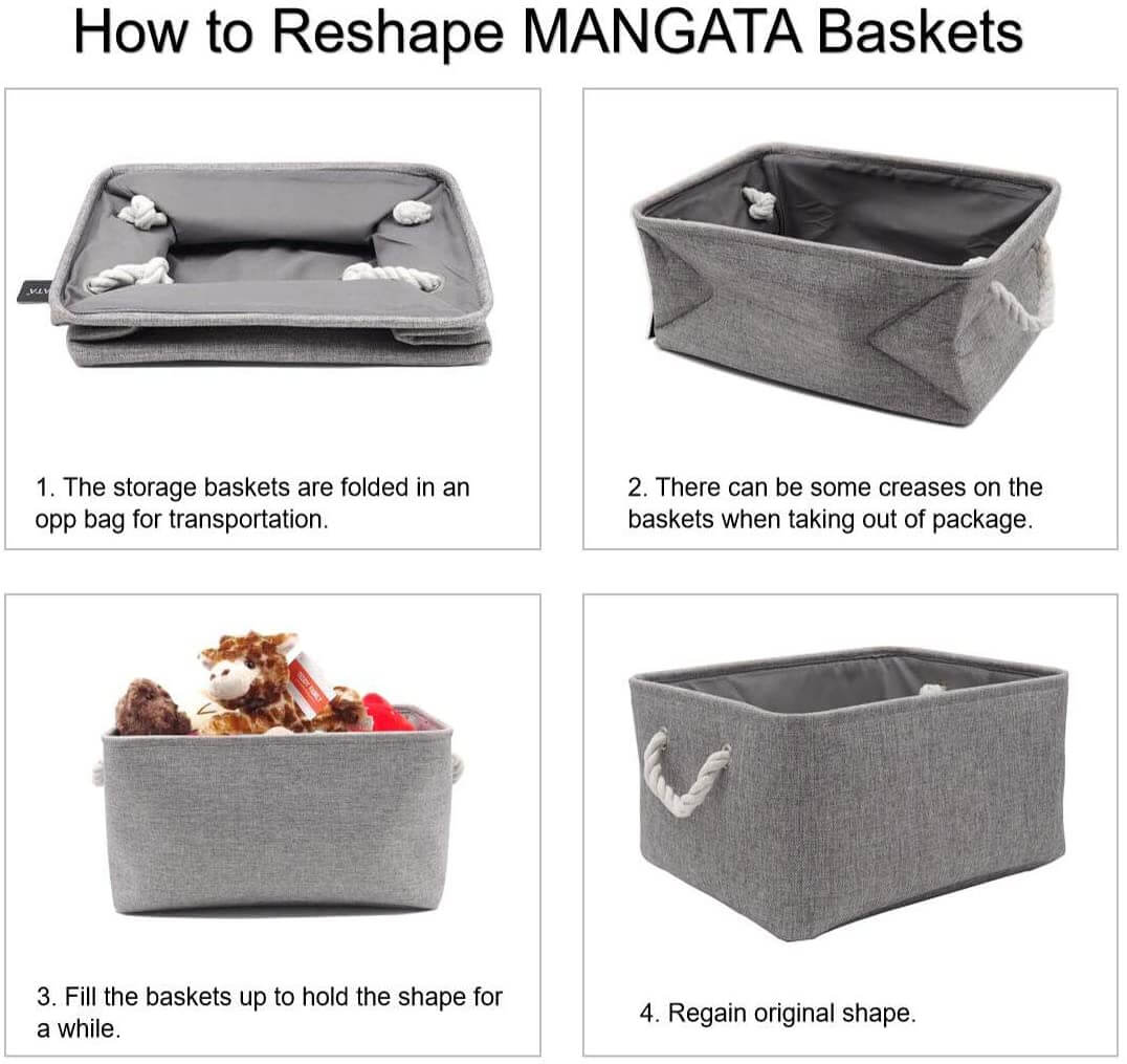 Medium Open Storage Baskets 3 Pack - 36 x 26 x 18CM - Image 5