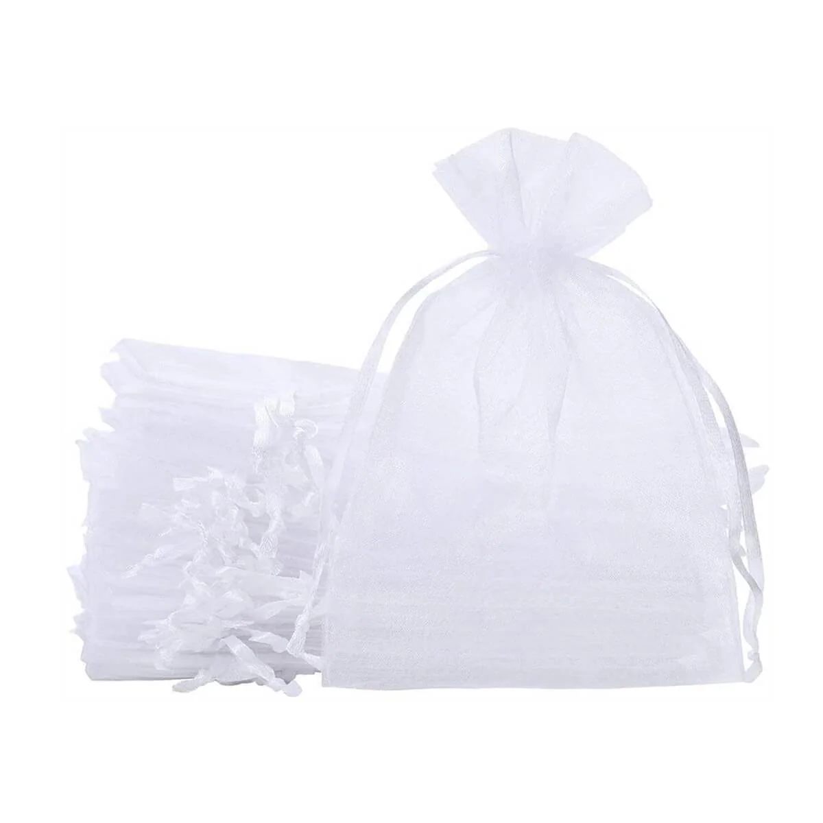 Organza Gift Bags, 20 x 30 cm/7.9 x 11.8 Inches Pack of 10 (White) - Image 6