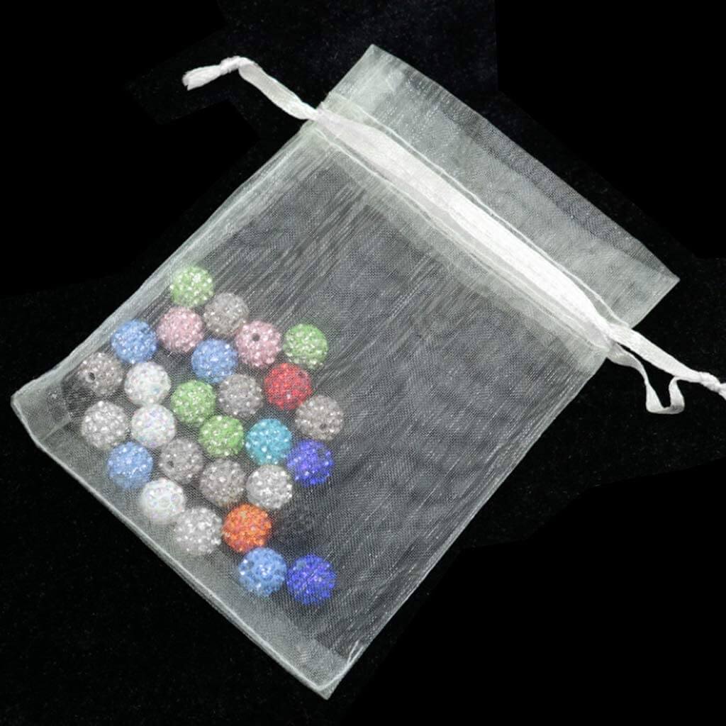 Organza Gift Bags, 20 x 30 cm/7.9 x 11.8 Inches Pack of 10 (White) - Image 7