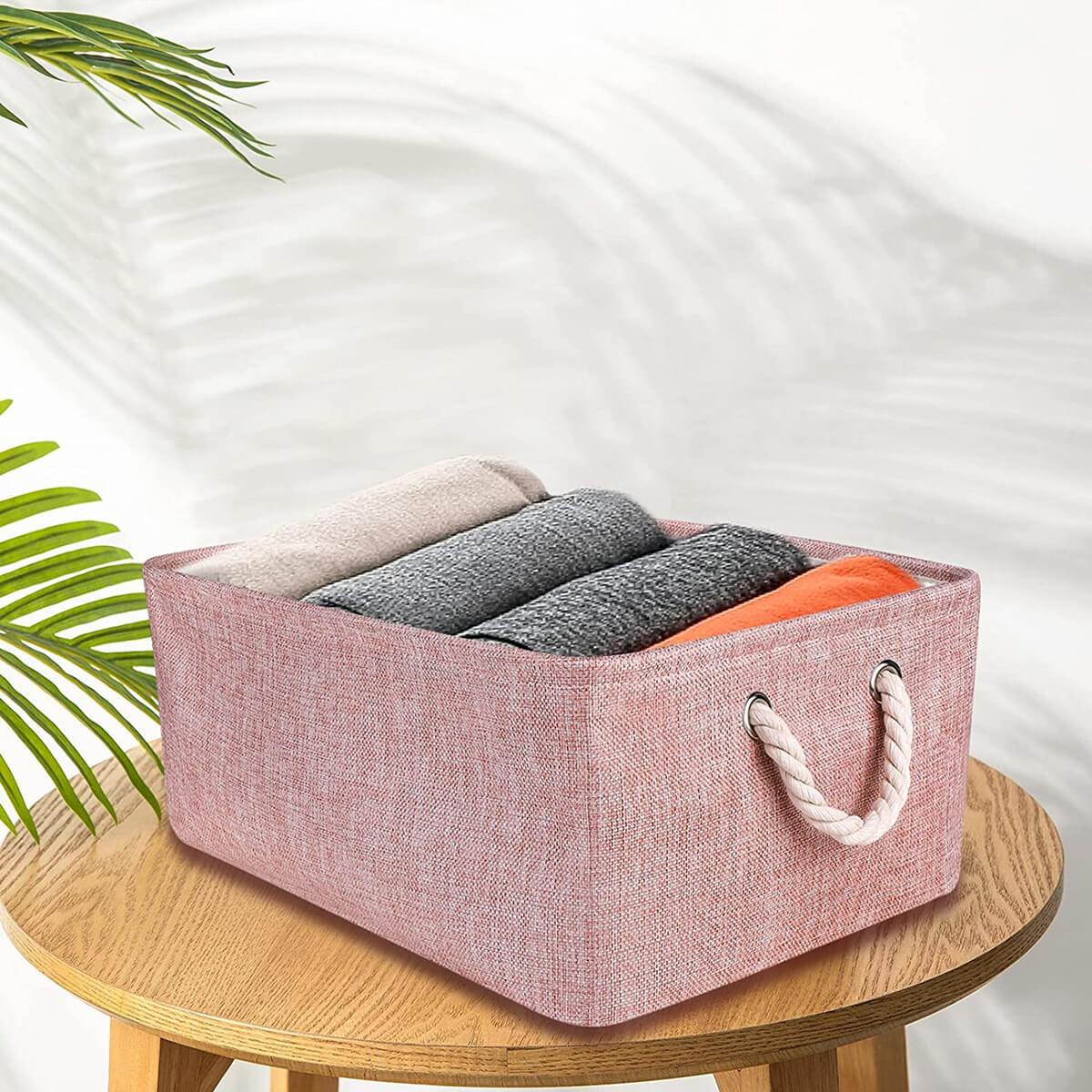 Pink Storage Box Foldable Storage Basket - Image 5