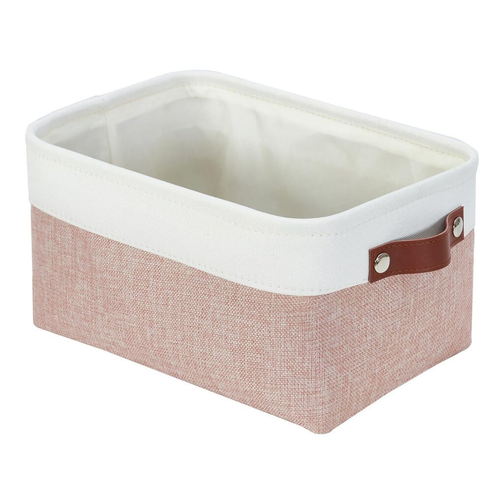 Pink White Rectangular Fabric Storage Boxes for Wardrobe, Shelves & Cupboards - Image 37