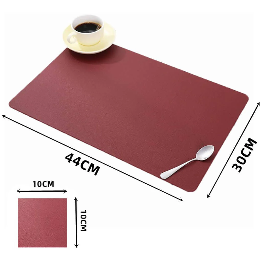 Red Faux Leather Place Mat for Kitchen Tables mangata - Image 4