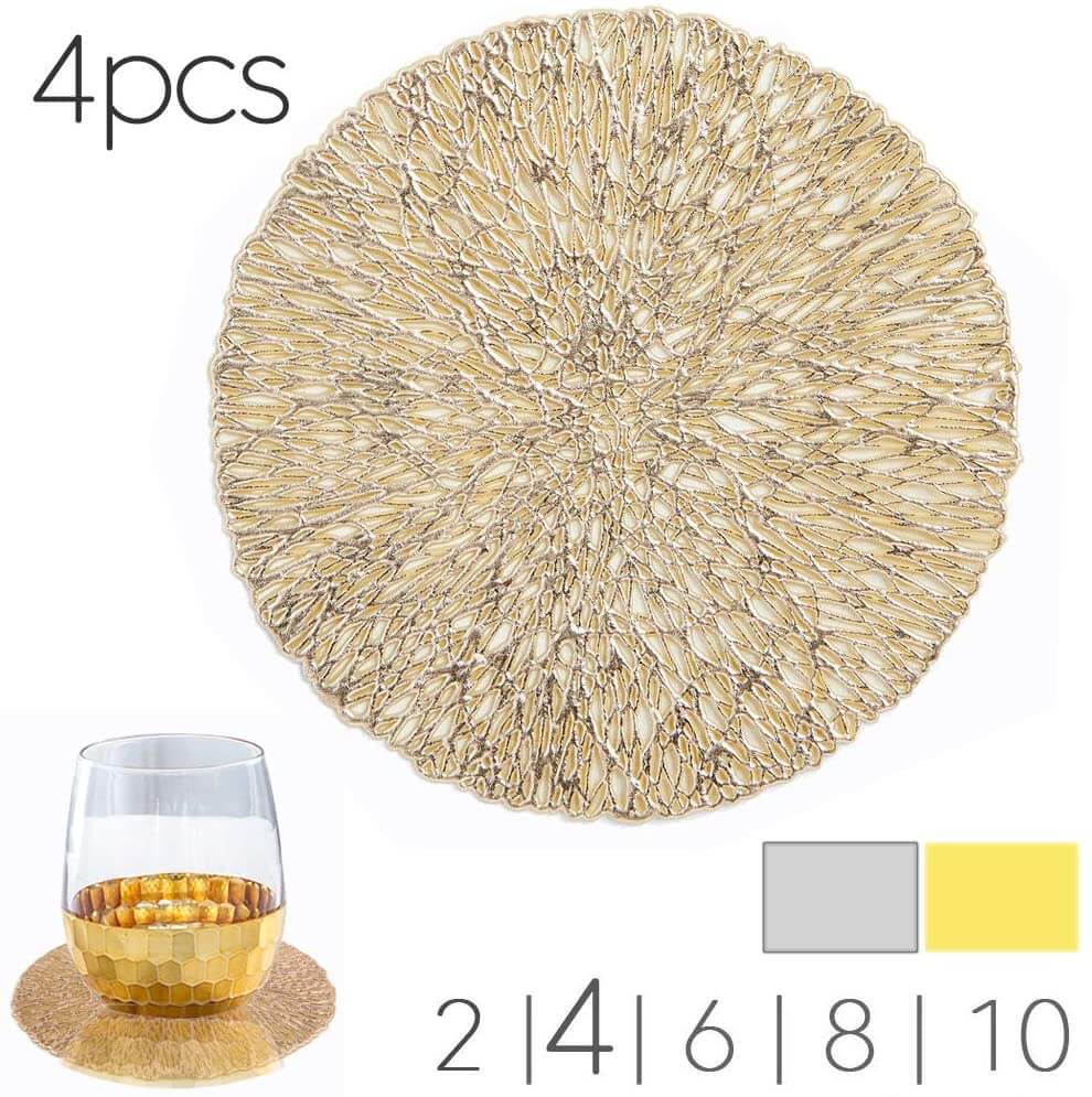 4PCS/Set Round Gold Coasters - Image 7