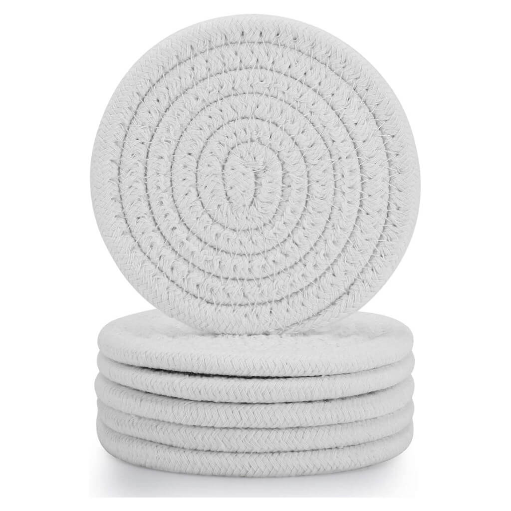 Coasters with Holder, Handmade Braided Thick Cotton Rope - Image 18