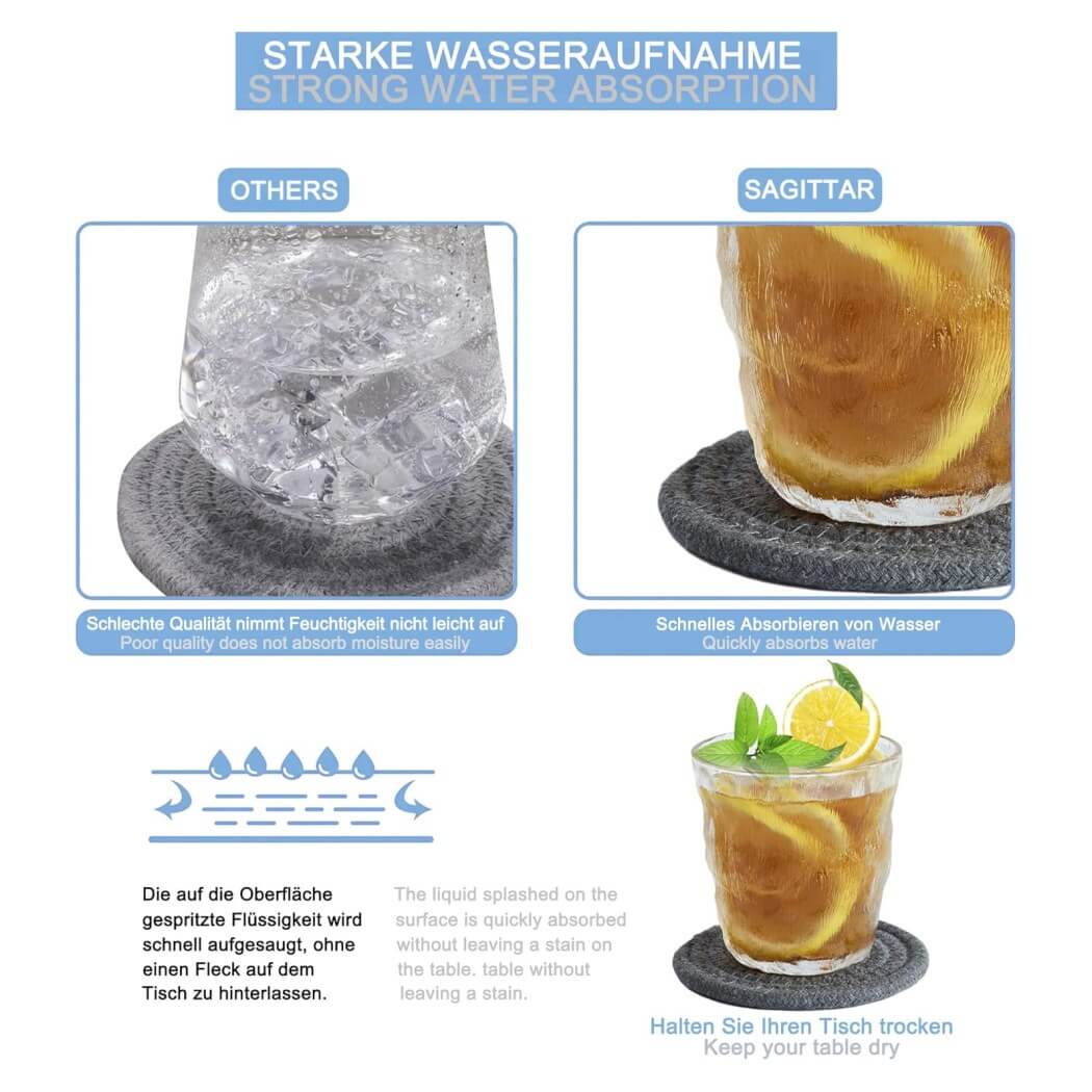 Coasters with Holder, Handmade Braided Thick Cotton Rope - Image 20