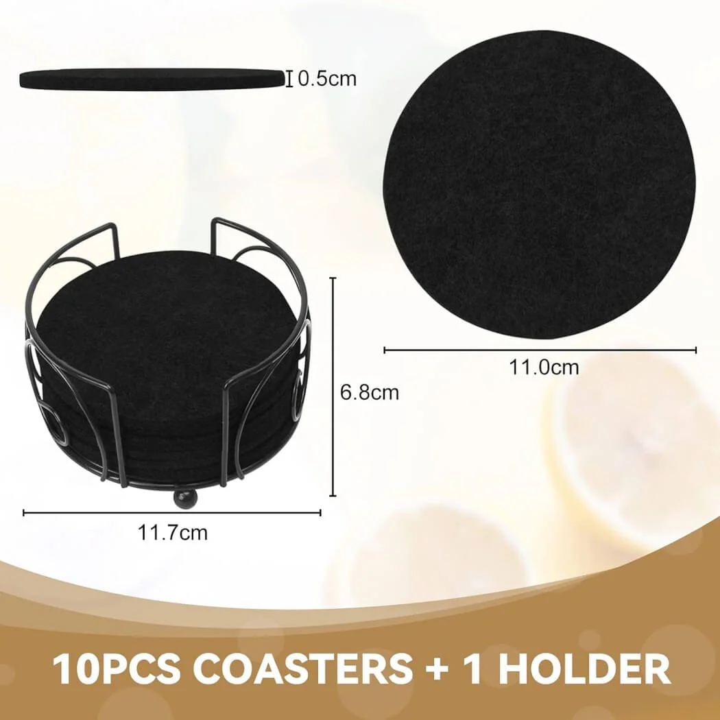 Felt Coasters for Glasses Includes Holder - Image 4
