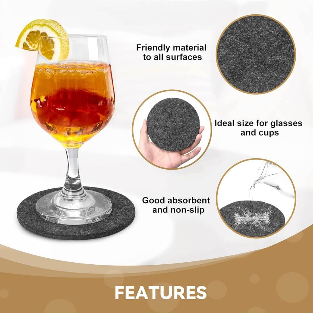 Felt Coasters for Glasses Includes Holder - Image 6