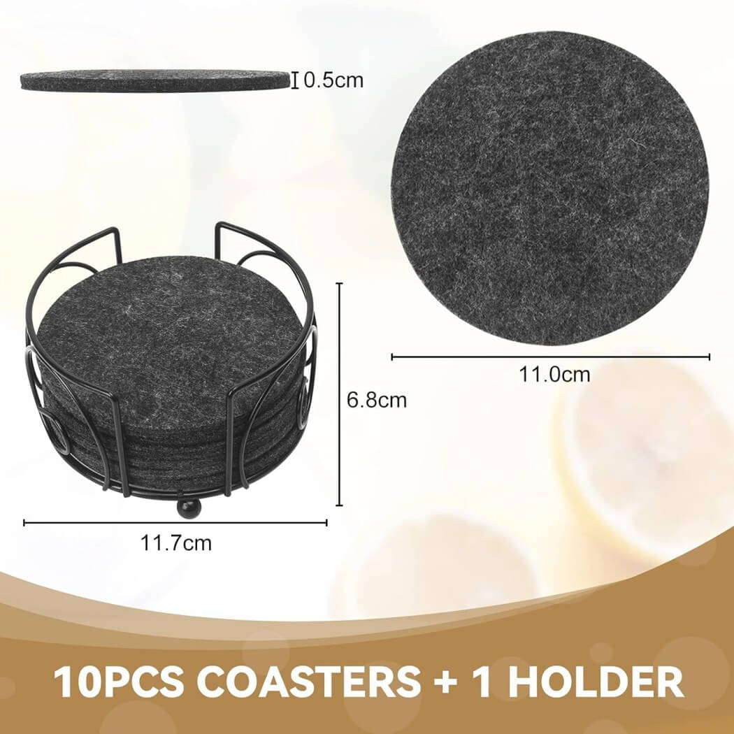 Felt Coasters for Glasses Includes Holder - Image 7
