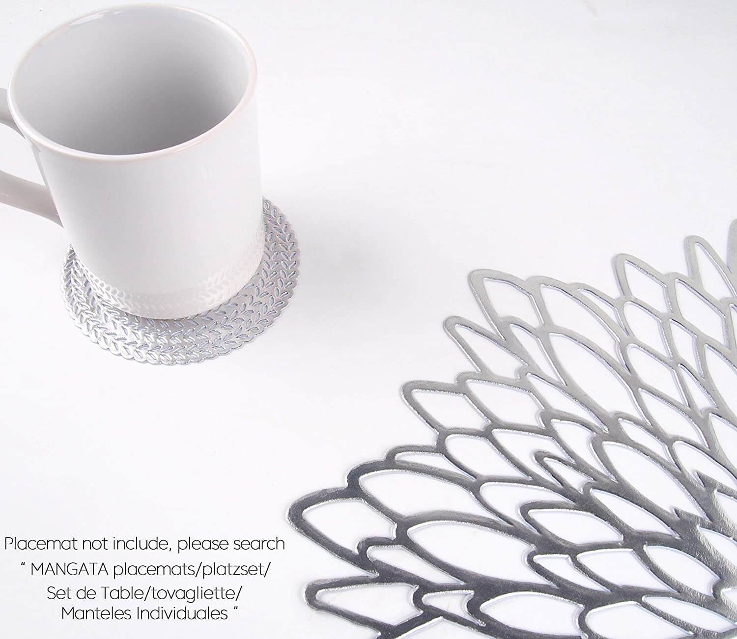 4PCS/Set Round Silver Coasters - Wheat - Image 5