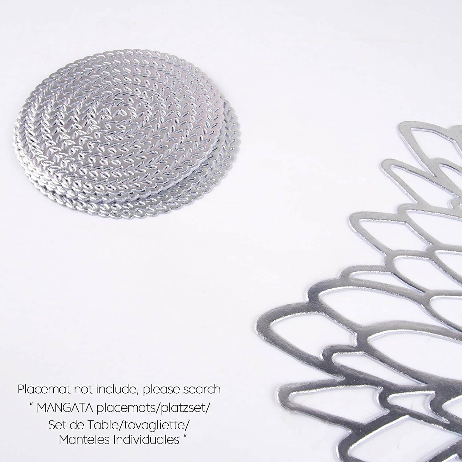 4PCS/Set Round Silver Coasters - Wheat - Image 6
