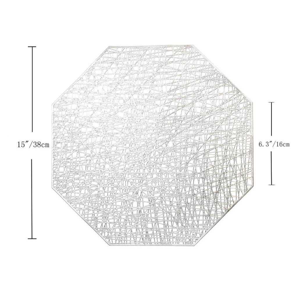 Silver Vinyl Placemats And Coasters (Octagonal-10 Pieces/Set) - Image 4