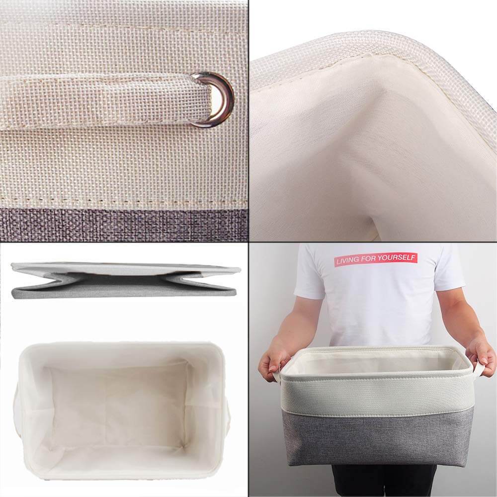 White Grey Fabric Box - Image 12