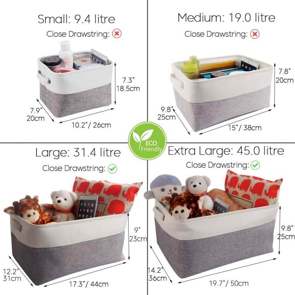 White Grey Fabric Box - Image 14