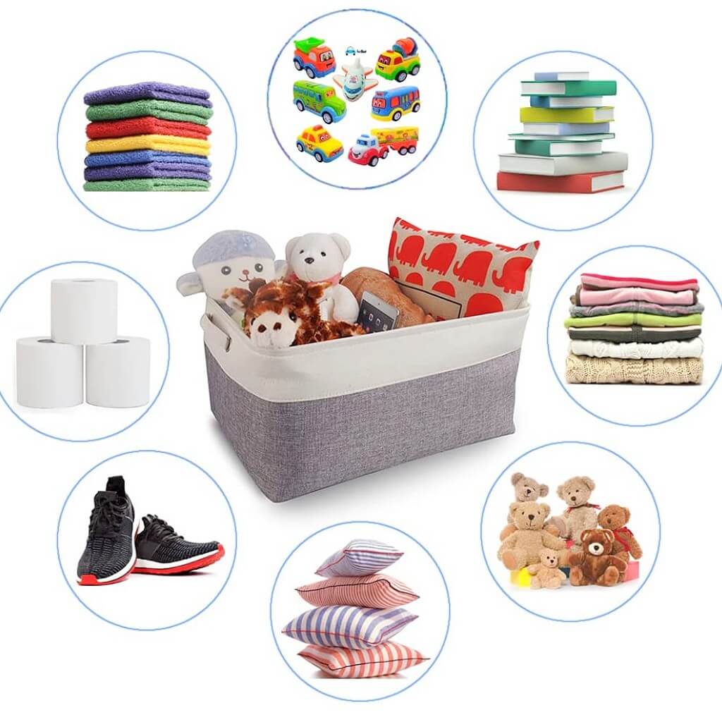 White Grey Fabric Box - Image 15