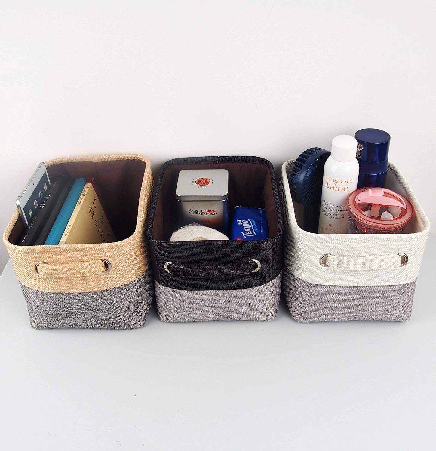 White Grey Fabric Box - Image 21