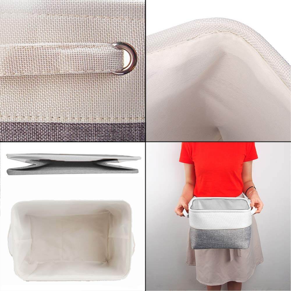 White Grey Fabric Box - Image 23