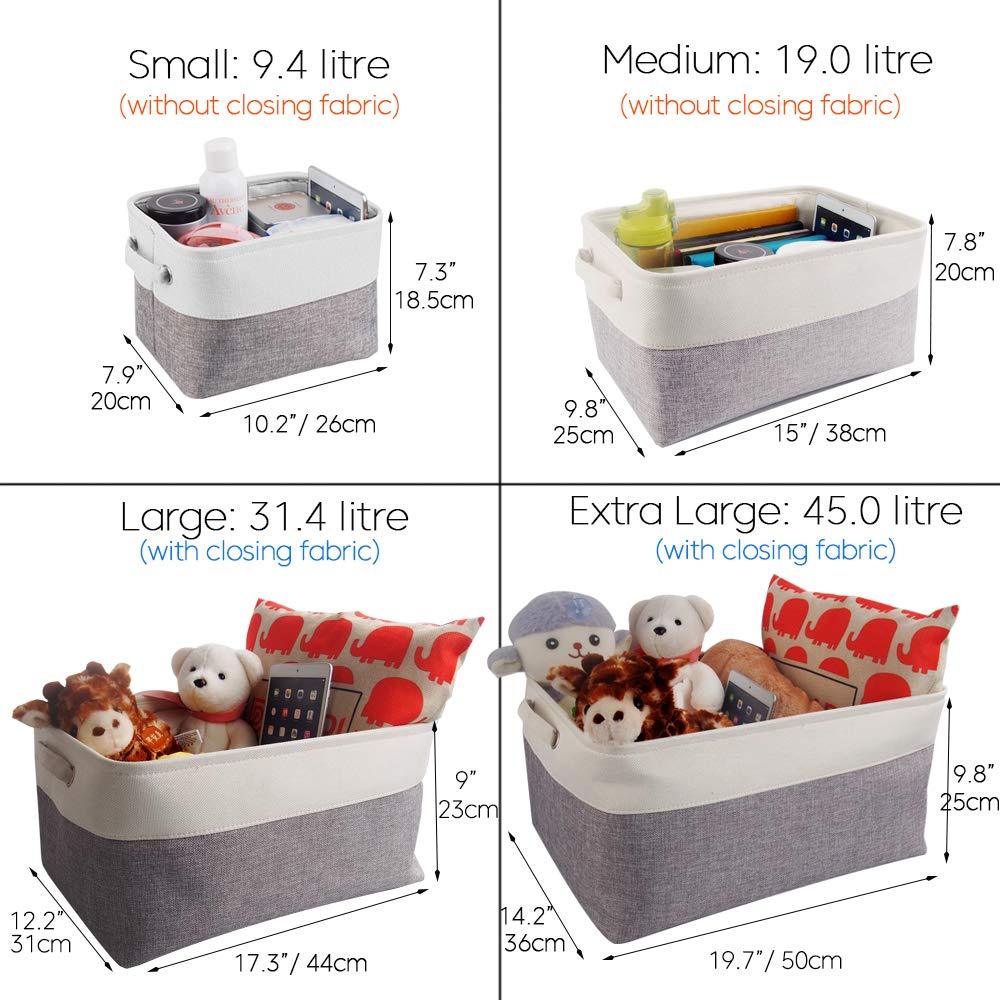 White Grey Fabric Box - Image 3