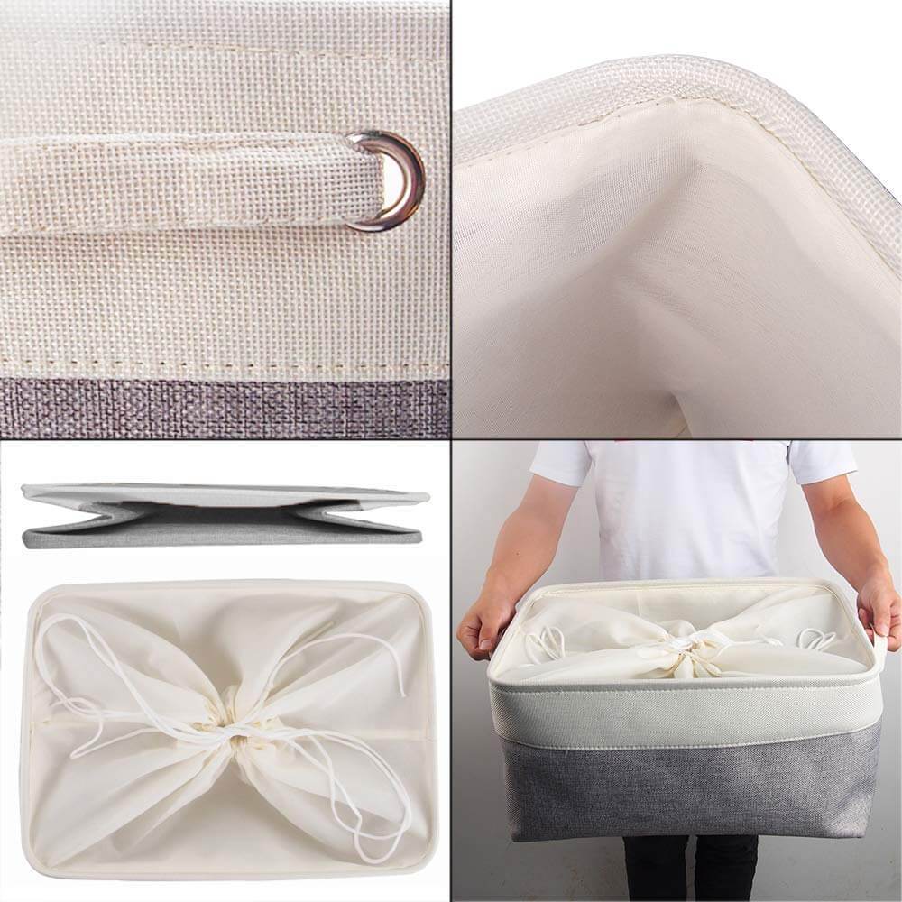 White Grey Fabric Box - Image 5