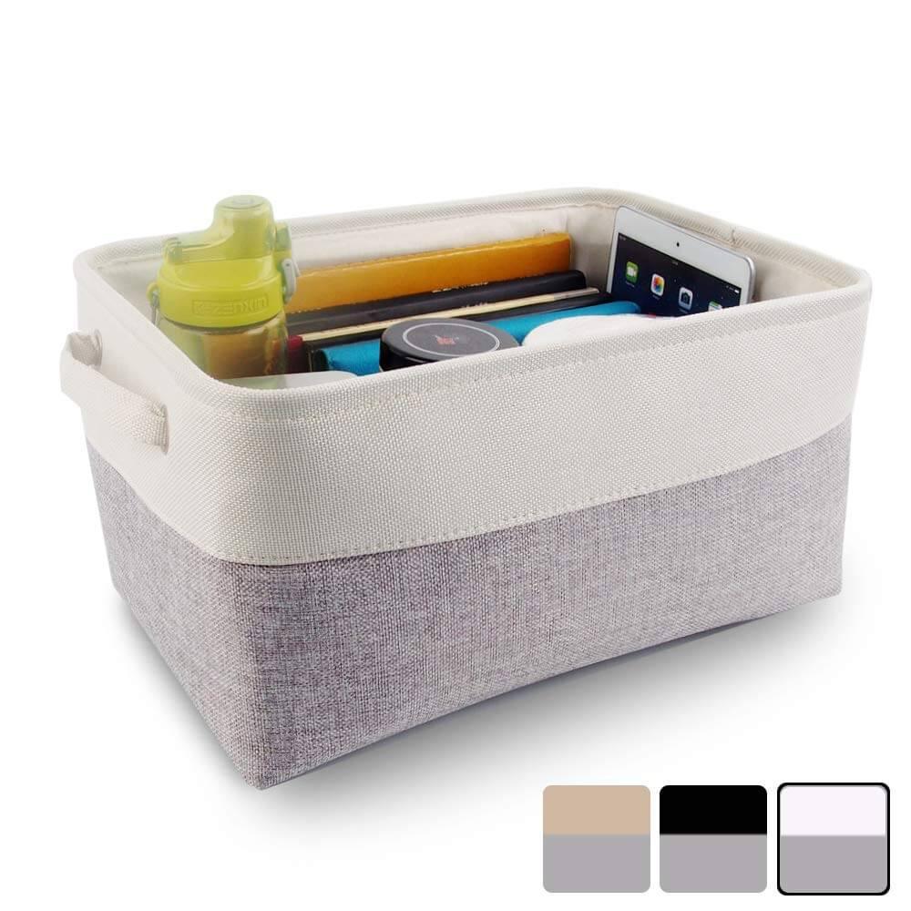 White Grey Fabric Box - Image 8