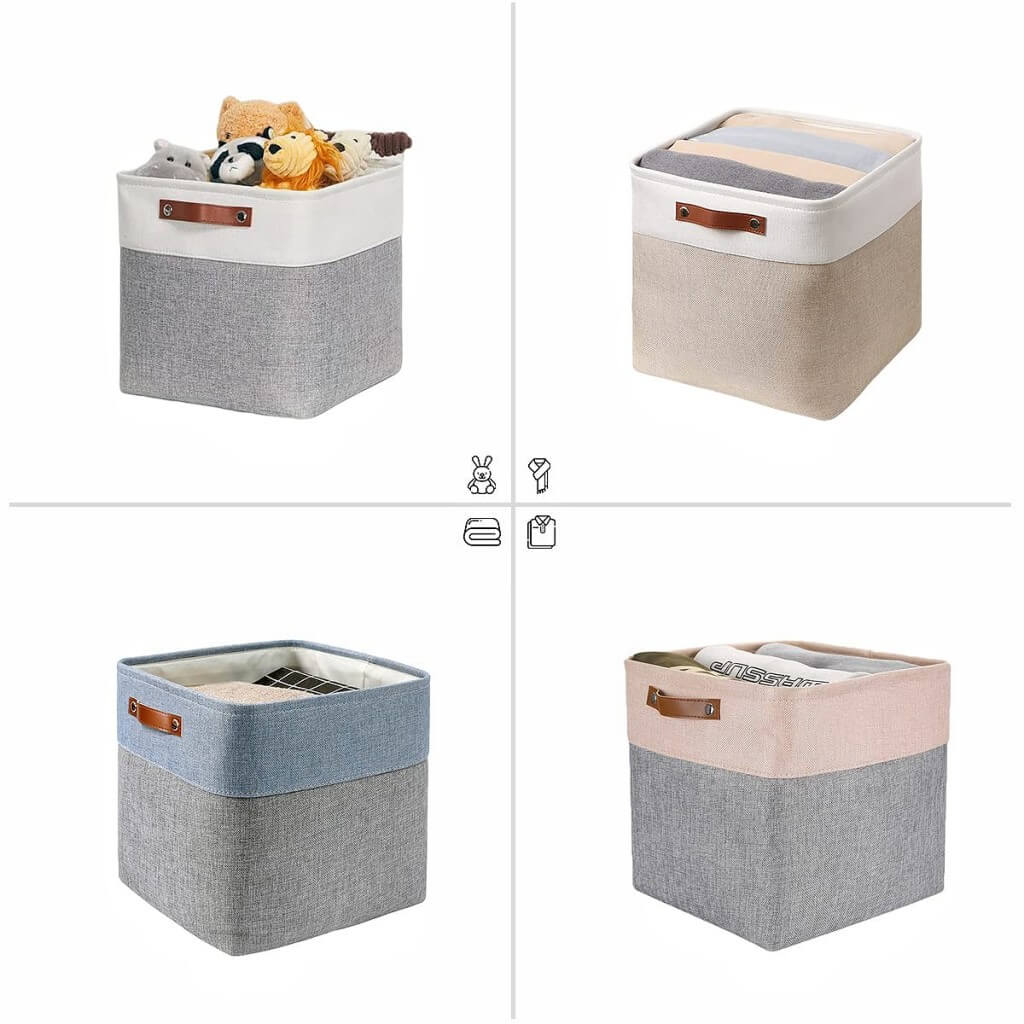 Storage Cubes Boxes 33cm with Leather Handles (33 * 33 * 33cm) - Image 26