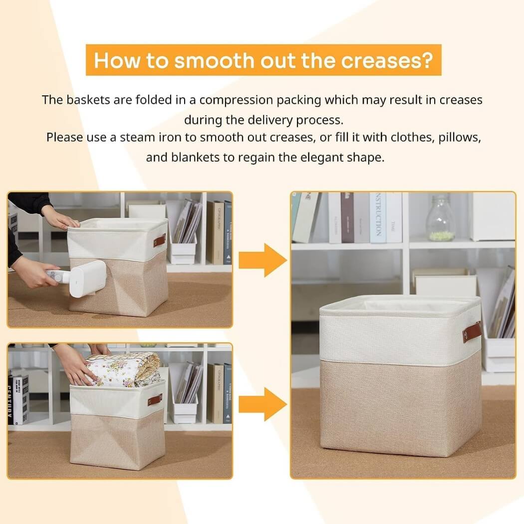 Storage Cubes Boxes 33cm with Leather Handles (33 * 33 * 33cm) - Image 31