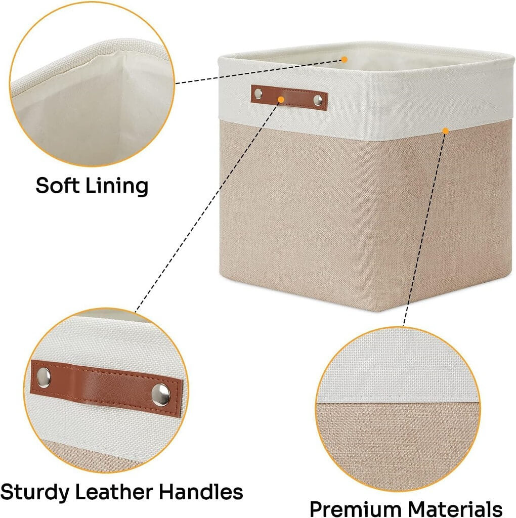 Storage Cubes Boxes 33cm with Leather Handles (33 * 33 * 33cm) - Image 32