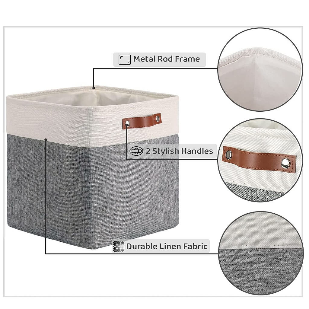 Storage Cubes Boxes 33cm with Leather Handles (33 * 33 * 33cm) - Image 38