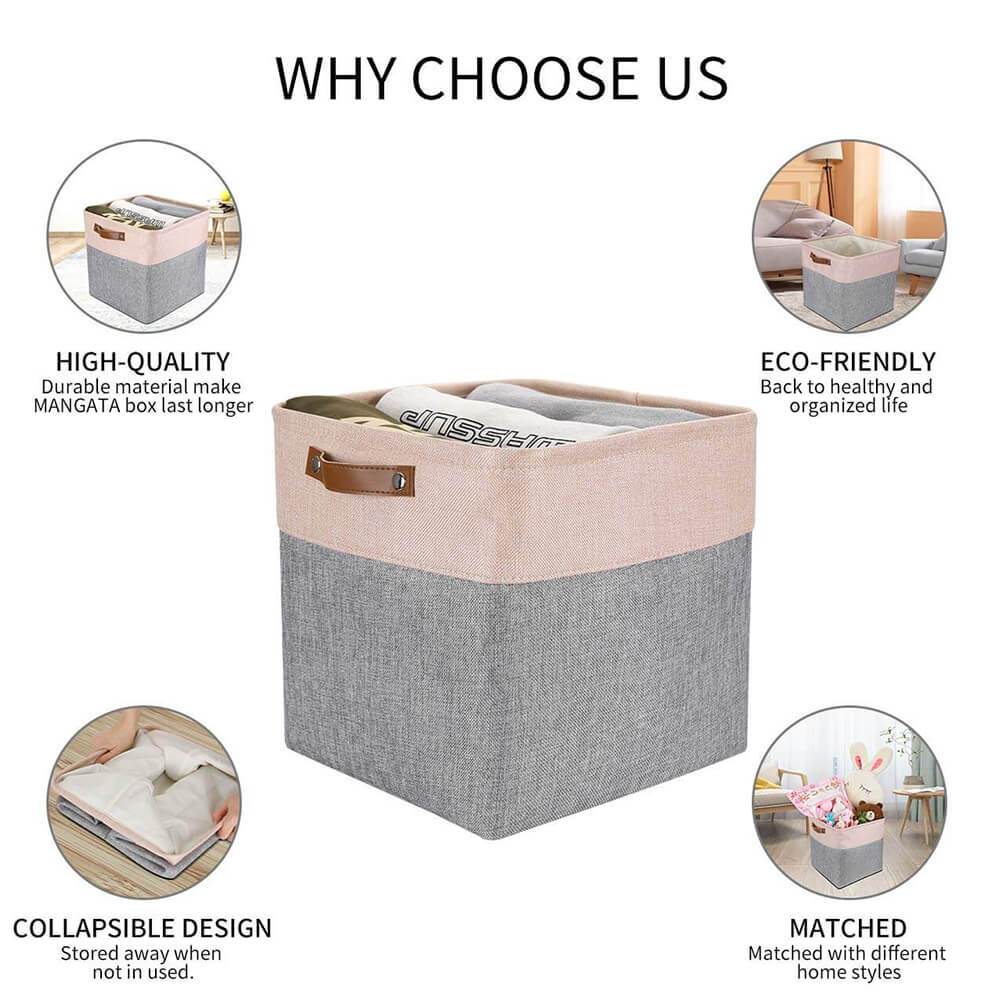 Storage Cubes Boxes 33cm with Leather Handles (33 * 33 * 33cm) - Image 48