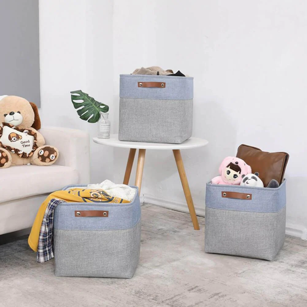 Storage Cubes Boxes 33cm with Leather Handles (33 * 33 * 33cm) - Image 51