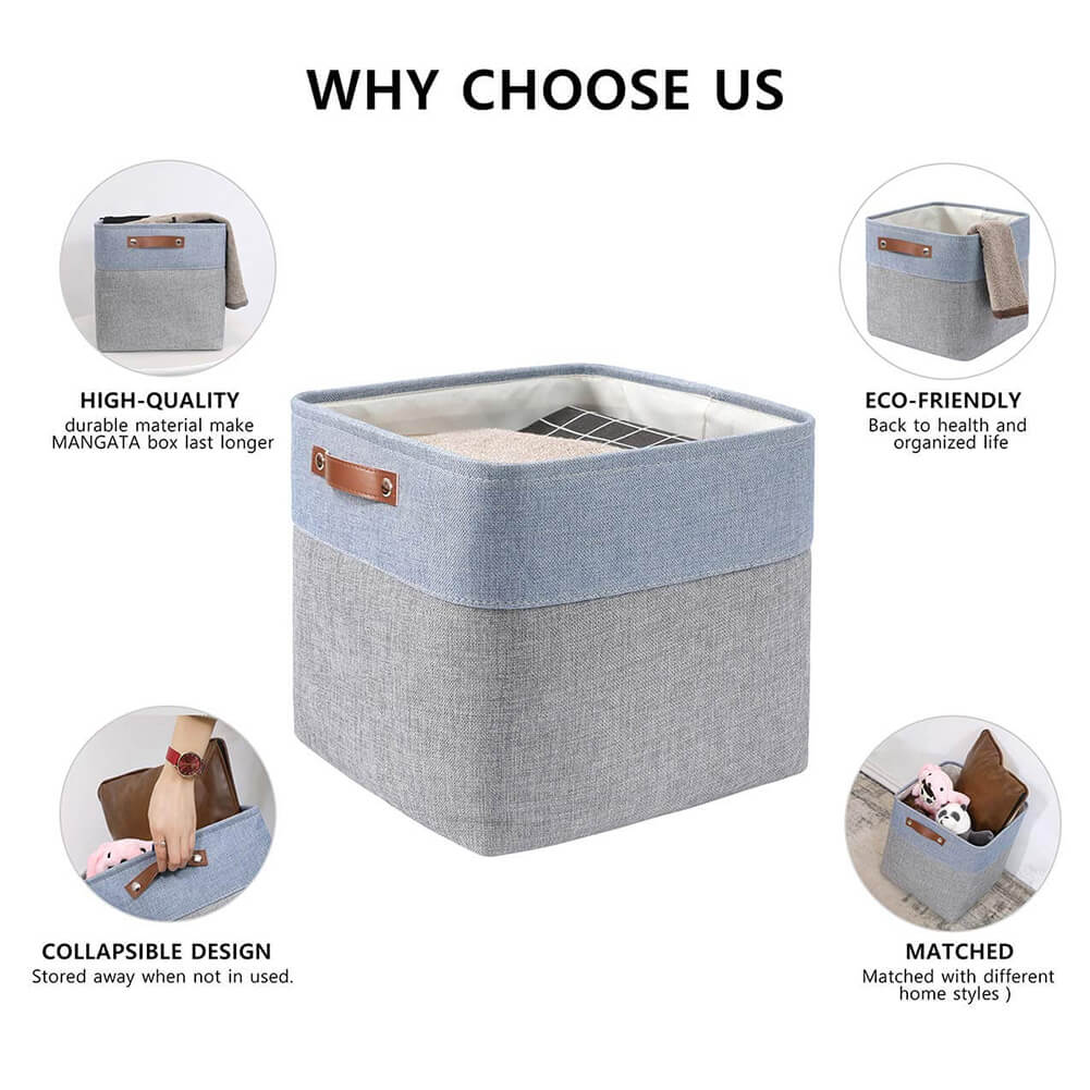 Storage Cubes Boxes 33cm with Leather Handles (33 * 33 * 33cm) - Image 53