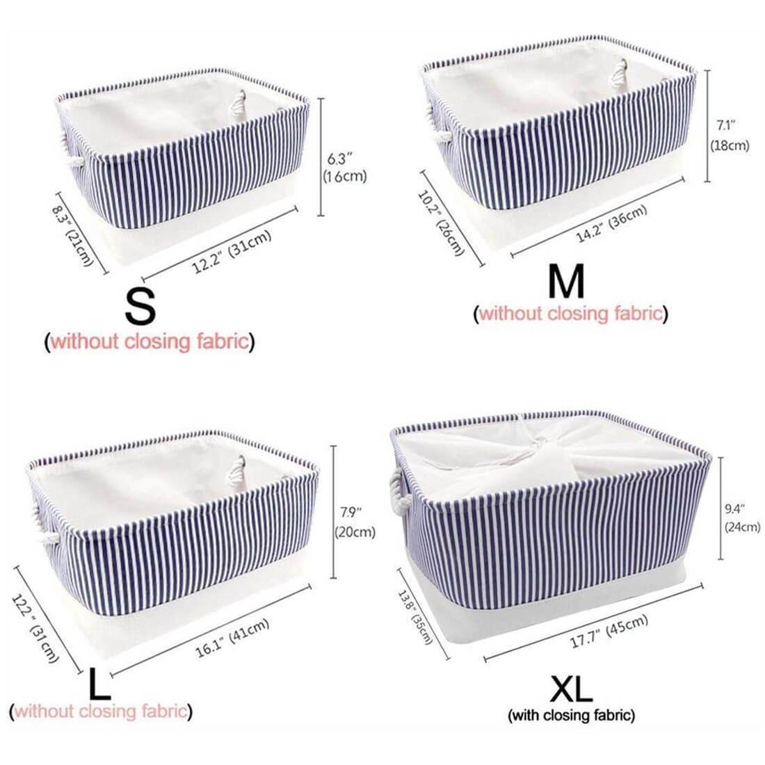 Stripe Thickened Canvas Storage Box - Image 12