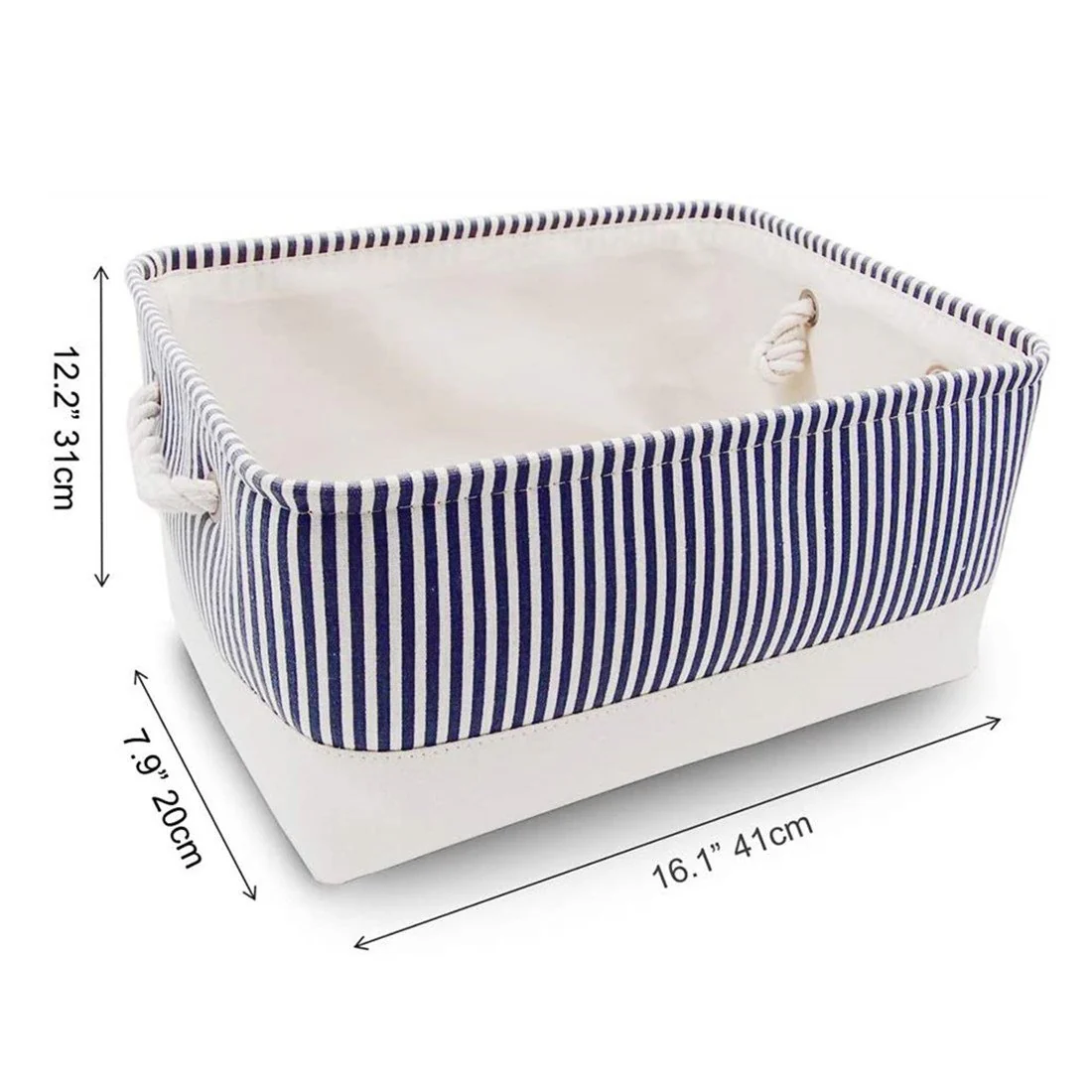 Stripe Thickened Canvas Storage Box - Image 15