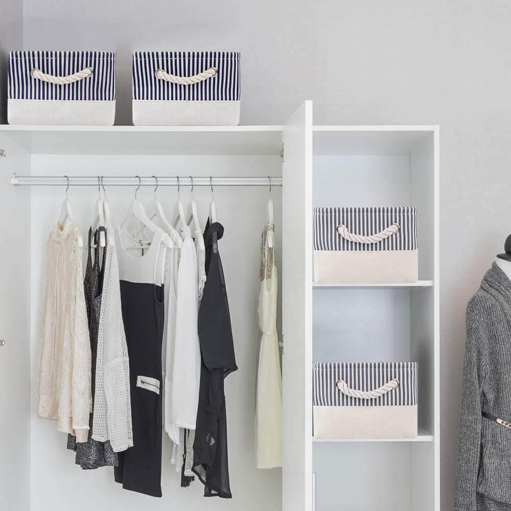 Stripe Thickened Canvas Storage Box - Image 16