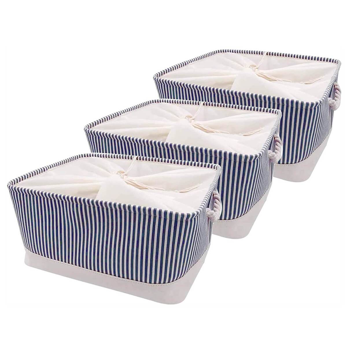 Stripe Thickened Canvas Storage Box - Image 23