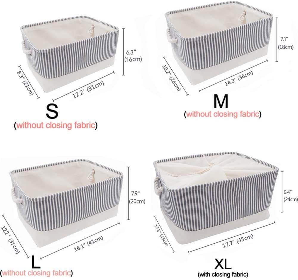 Stripe Thickened Canvas Storage Box - Image 29