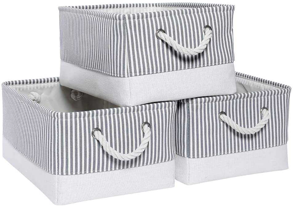 Stripe Thickened Canvas Storage Box - Image 39