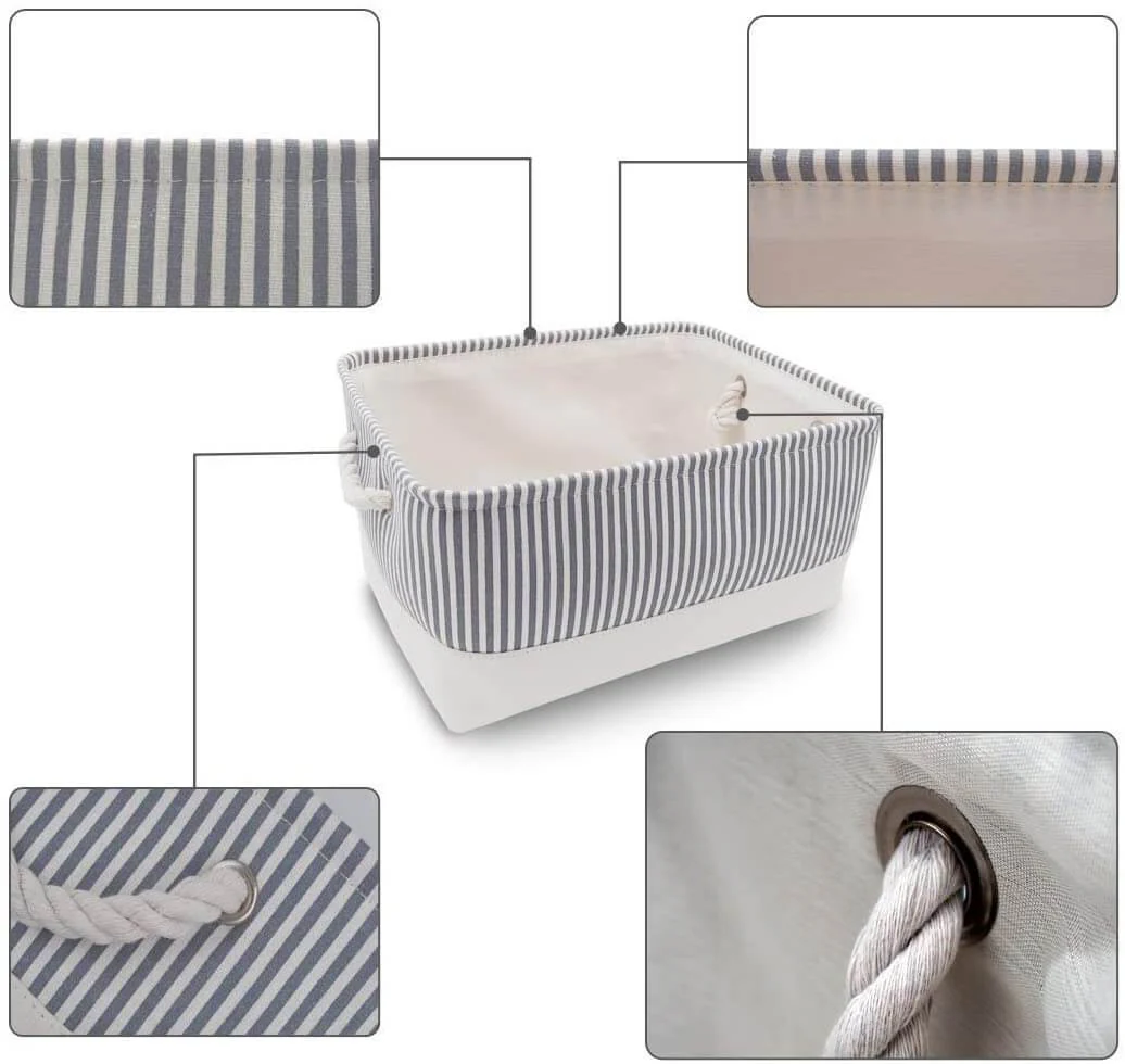 Stripe Thickened Canvas Storage Box - Image 44