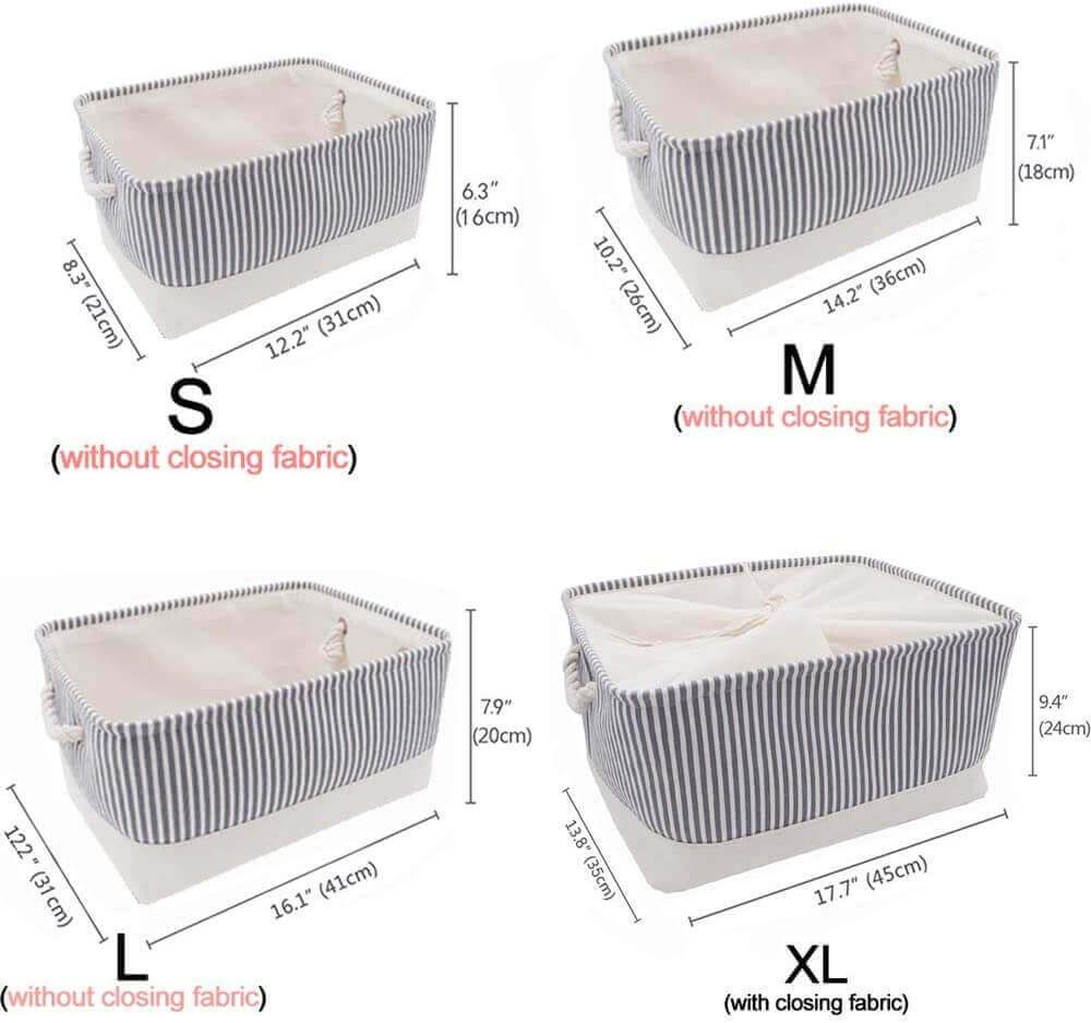 Stripe Thickened Canvas Storage Box - Image 46