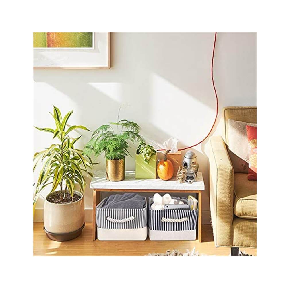 Stripe Thickened Canvas Storage Box - Image 49