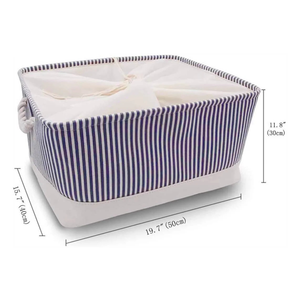 Stripe Thickened Canvas Storage Box - Image 6