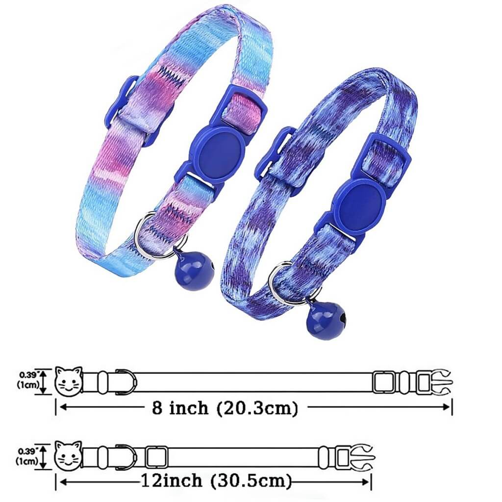 Groovy Tie-Dye Breakaway Cat Collars with Bell (2 Pack) - Funky & Safe Fashion - Image 3