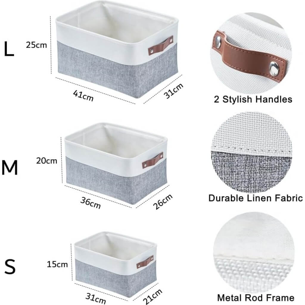 Versatile storage box for the living room Grey White mangata - Image 11