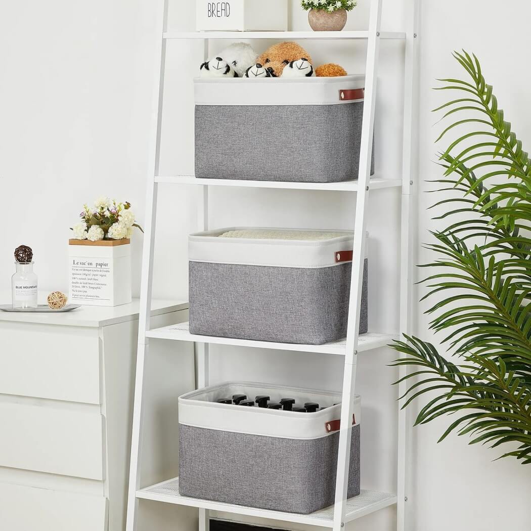 Versatile storage box for the living room Grey White mangata - Image 12