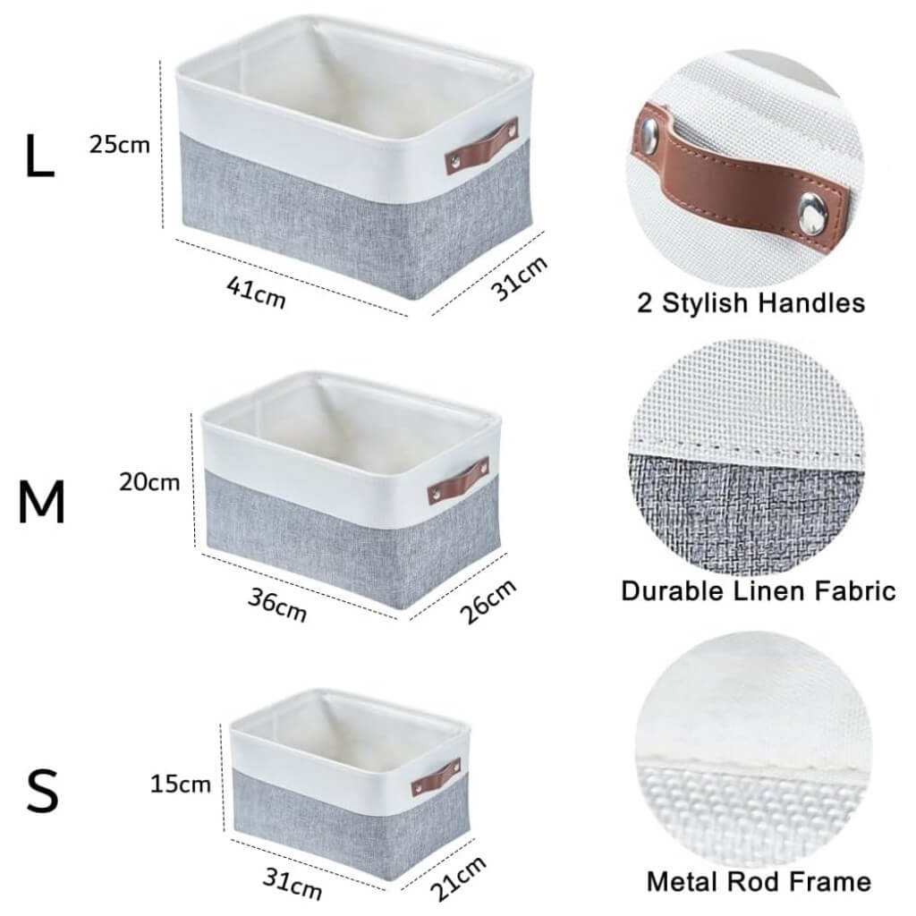 Versatile storage box for the living room Grey White mangata - Image 4