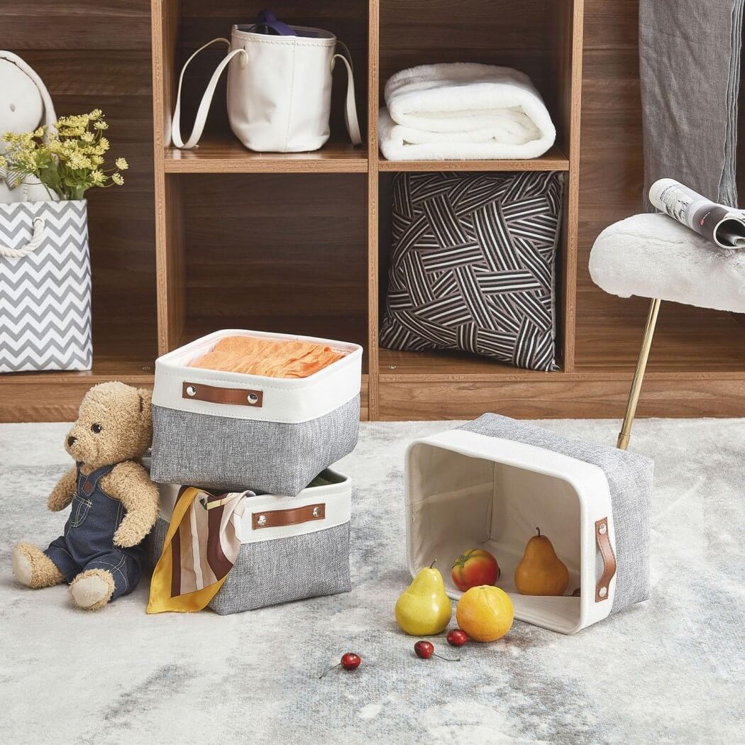 Versatile storage box for the living room Grey White mangata - Image 7