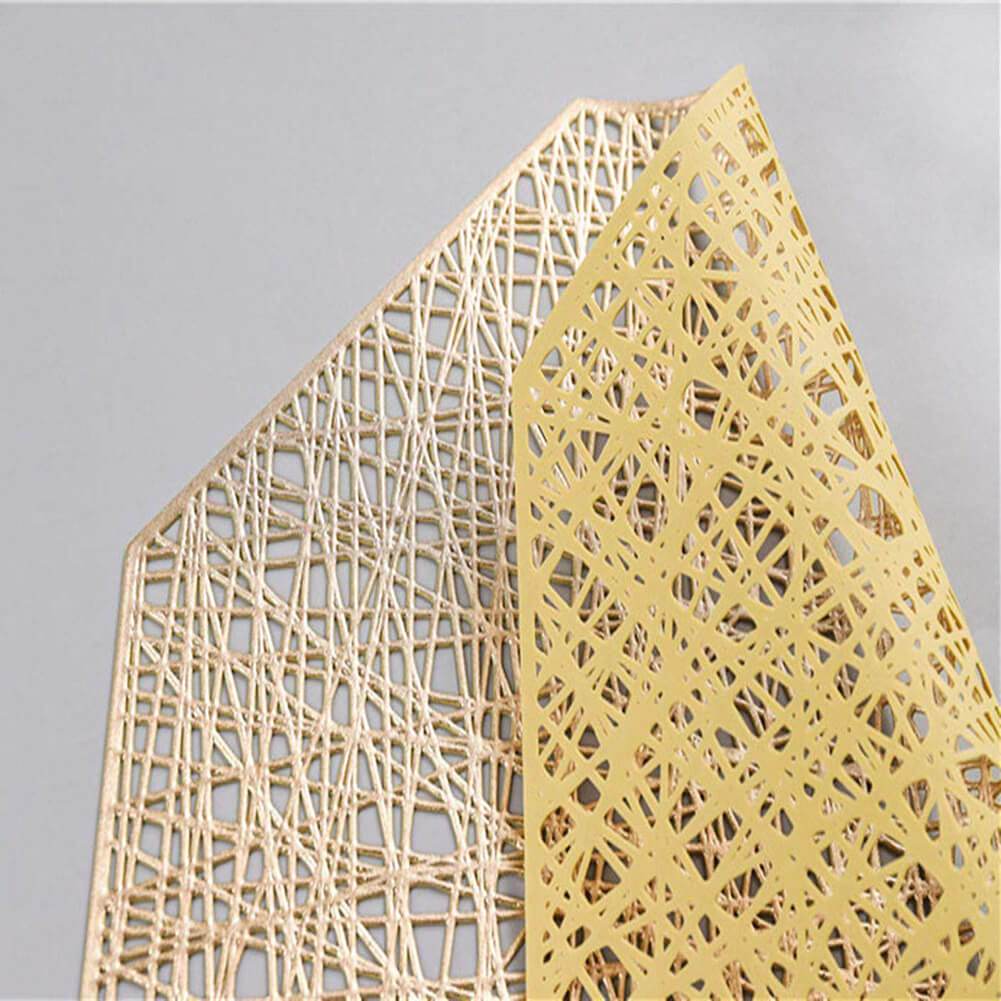 6PCS/Set Vinyl Gold Placemats And Coasters (Octagonal) - Image 7