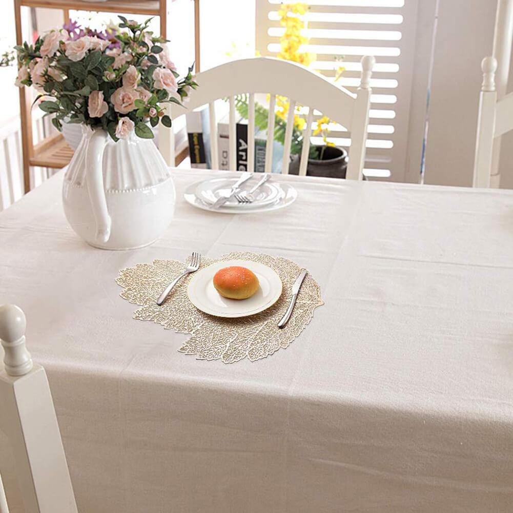 Vinyl Table Mats and Coasters Set of 4 (Gold-leaf) - Image 9