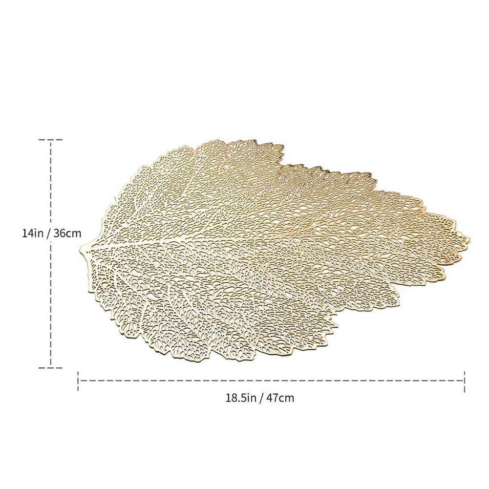 Vinyl Table Mats and Coasters Set of 6 (Gold-leaf) - Image 5