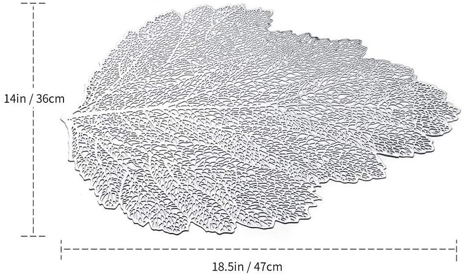 Leaf Vinyl Table Mats and Coasters Set (Gold/Silver) - Image 40