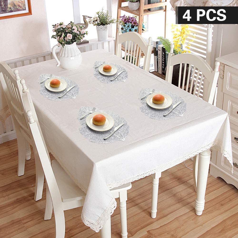 Leaf Vinyl Table Mats and Coasters Set (Gold/Silver) - Image 59